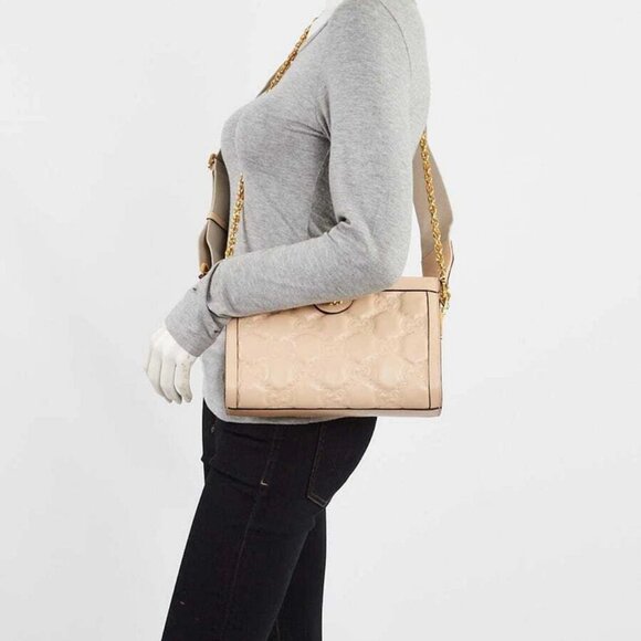Gucci Beige GG Matelasse Leather Ophidia Small Shoulder Bag - Picture 2 of 12